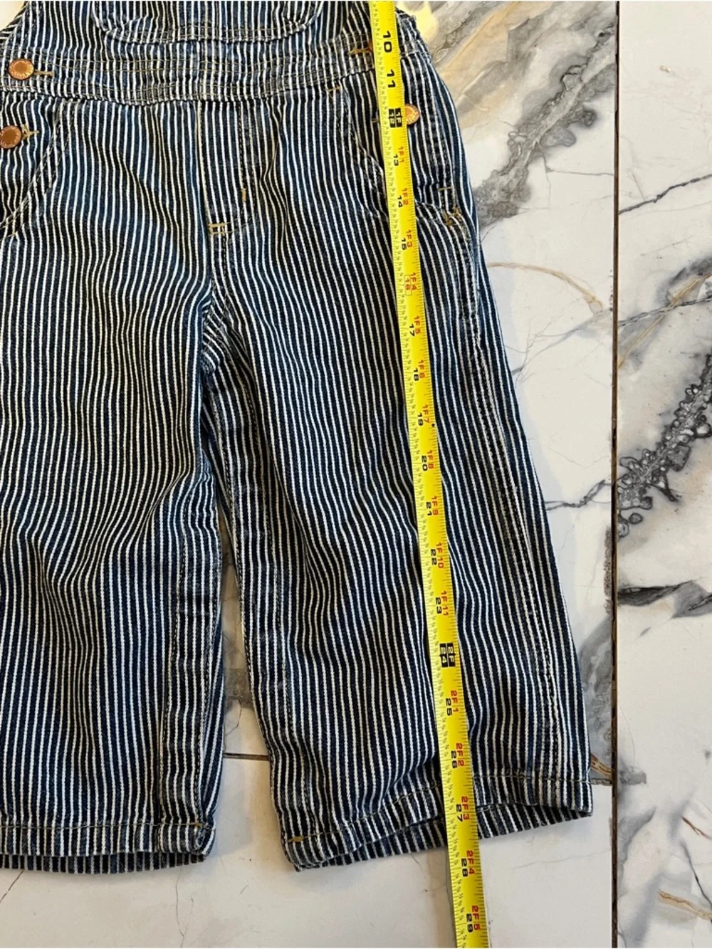 OshKosh B'gosh Railroad Conductor Pinstriped Overalls Size 24M